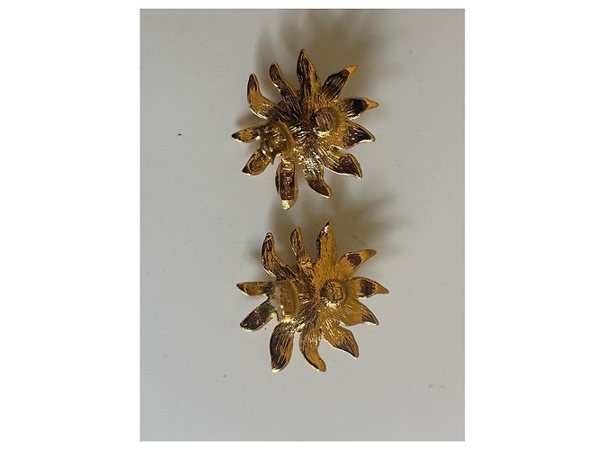 Orecchini a clip sole Yves Saint Laurent in metallo dorato D'oro - vista 4