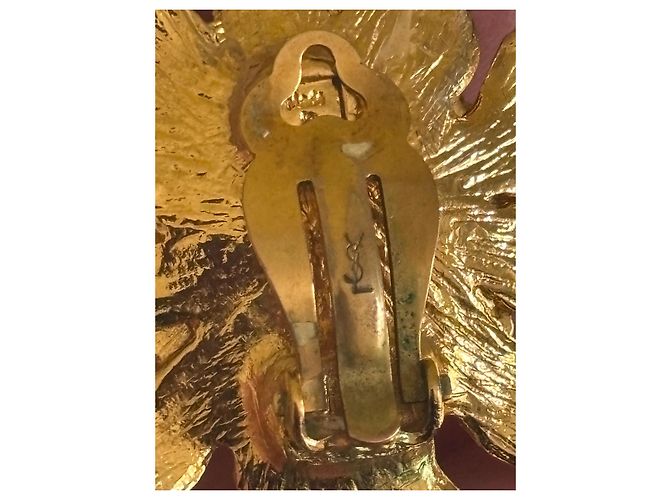 Orecchini a clip sole Yves Saint Laurent in metallo dorato D'oro - vista 8