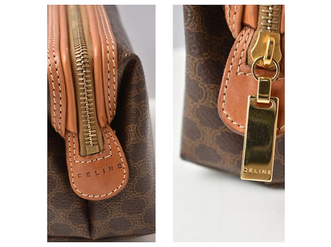 16 Céline Pochette Celine Vintage Macadam Marrone scuro - vista 11