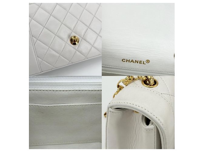 Borsa a Spalla Chanel Matelassé Diana Bianco - vista 7