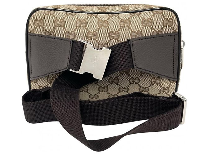 Marsupio Gucci in tela GG marrone e pelle - vista 2