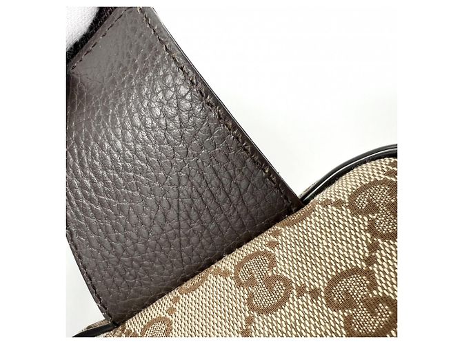 Marsupio Gucci in tela GG marrone e pelle - vista 6