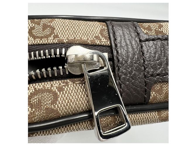Marsupio Gucci in tela GG marrone e pelle - vista 8