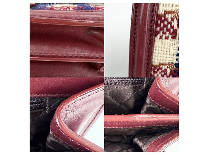 Borsa a tracolla Chanel in tweed rosso e pelle - vista 7