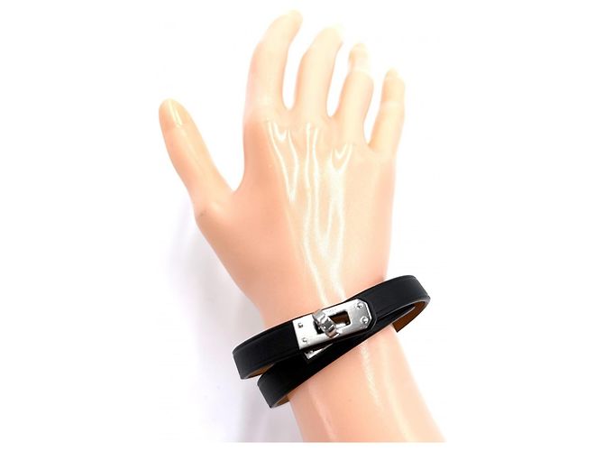 Hermès Bracciale Kelly Double Tour Hermes Marrone Nero - vista 2