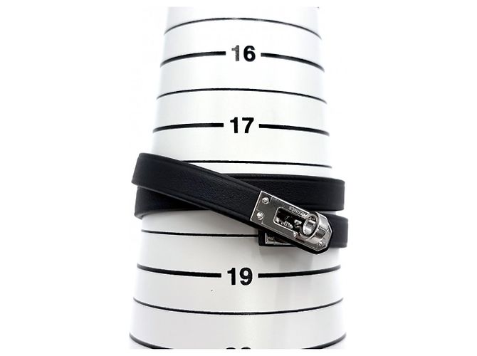 Hermès Bracciale Kelly Double Tour Hermes Marrone Nero - vista 3