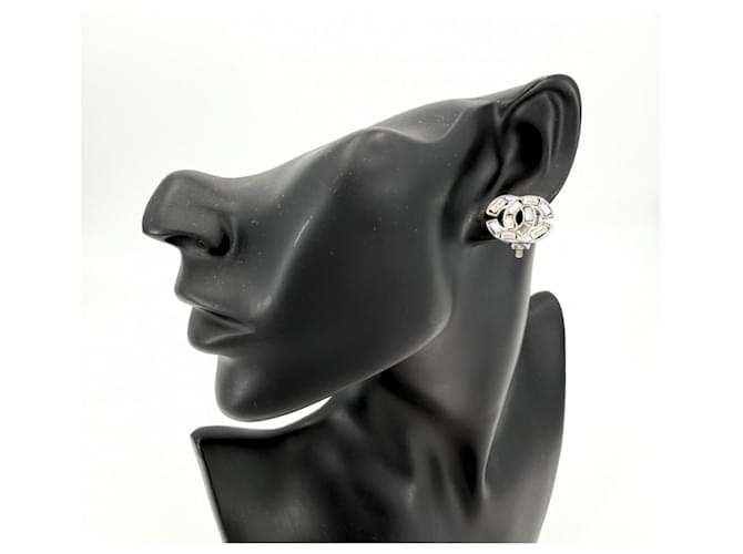 Orecchini a lobo Chanel con strass Argento - vista 2