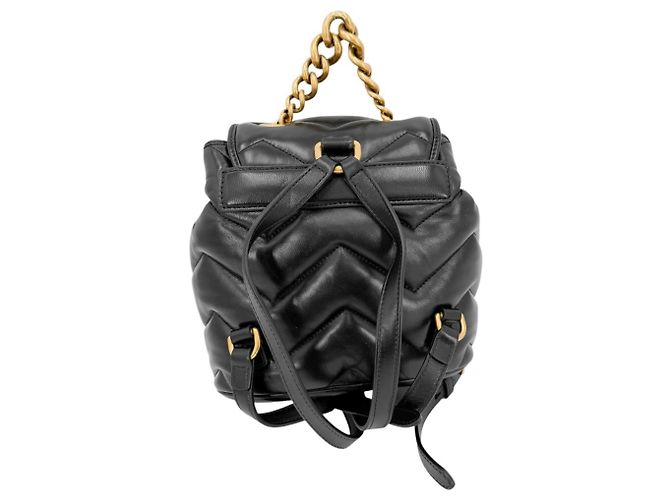 Mochila acolchada GG Marmont para mujer Gucci Negro - vista 2