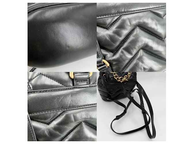 Mochila acolchada GG Marmont para mujer Gucci Negro - vista 6