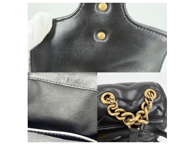 Mochila acolchada GG Marmont para mujer Gucci Negro - vista 7