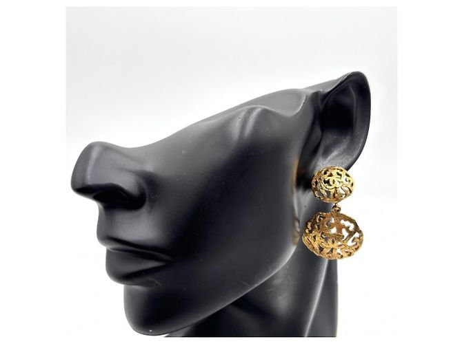 Orecchini Chanel Vintage Gold Clip D'oro - vista 2