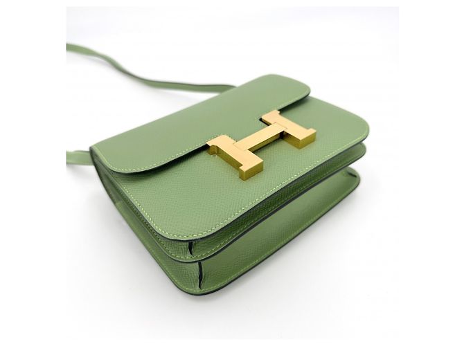 Hermès Borsa a Spalla Hermes Constance 18 Green Verde - vista 3