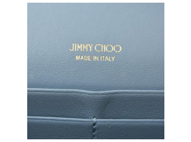 Cartera larga de cuero Martina de Jimmy Choo Azul Amarillo - vista 12