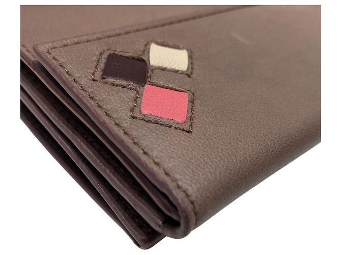 Cartera larga de cuero caqui Bottega Veneta - vista 8