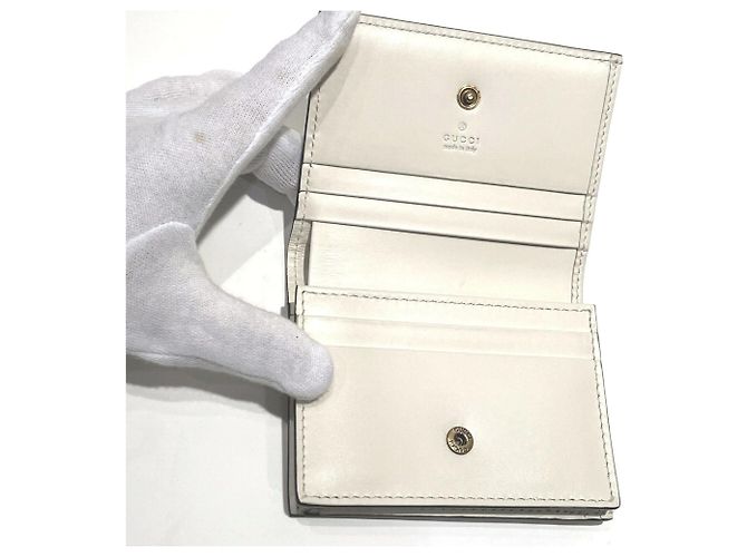 Mini billetera bi-fold Gucci con estampado de cerezas Blanco - vista 3