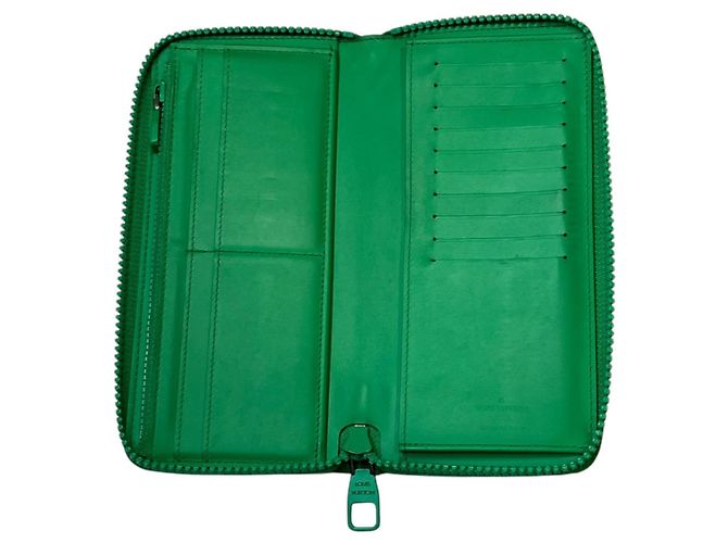 Louis Vuitton Green Cuir Ombre Lederlanger Geldbeutel Grün - Ansicht 3