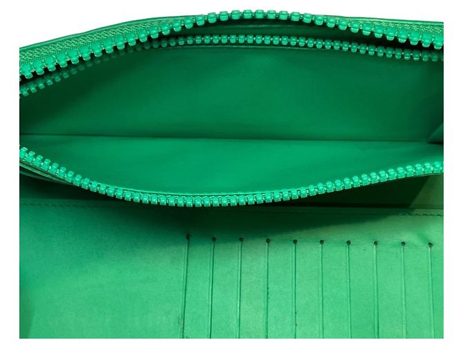 Louis Vuitton Green Cuir Ombre Lederlanger Geldbeutel Grün - Ansicht 6
