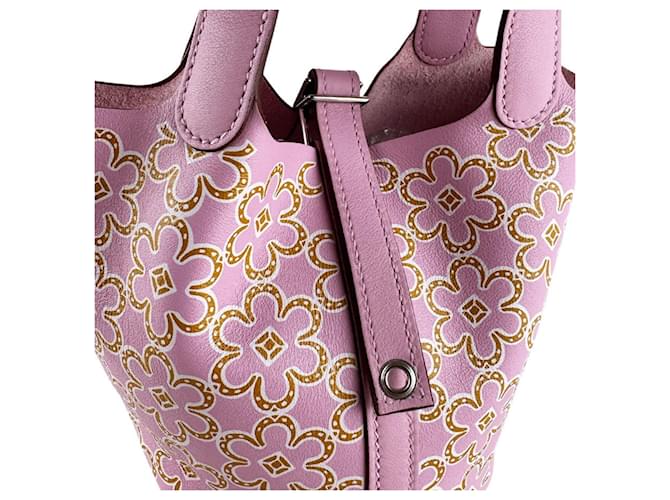 Borsa micro Hermès Lucky Daisy Picotin Lock Rosa - vista 11