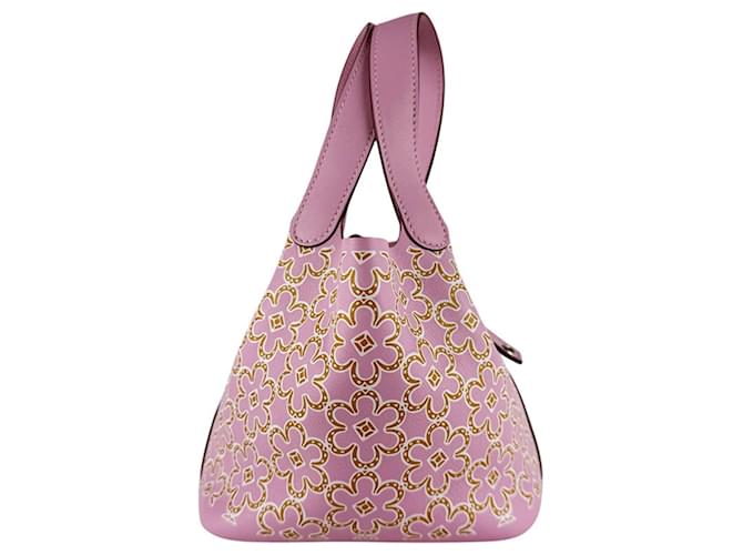 Borsa micro Hermès Lucky Daisy Picotin Lock Rosa - vista 2
