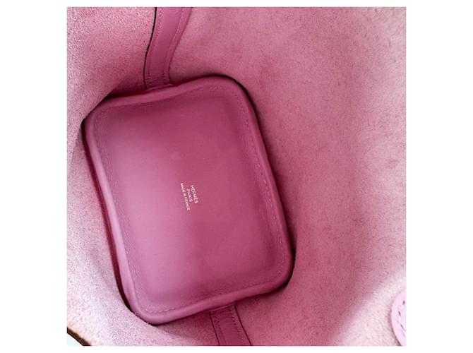 Borsa micro Hermès Lucky Daisy Picotin Lock Rosa - vista 5