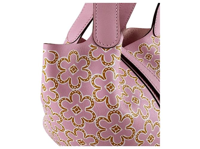 Borsa micro Hermès Lucky Daisy Picotin Lock Rosa - vista 7