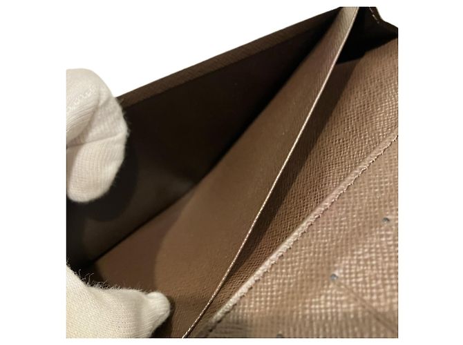 Louis Vuitton Damier Canvas langer Geldbeutel Braun - Ansicht 5