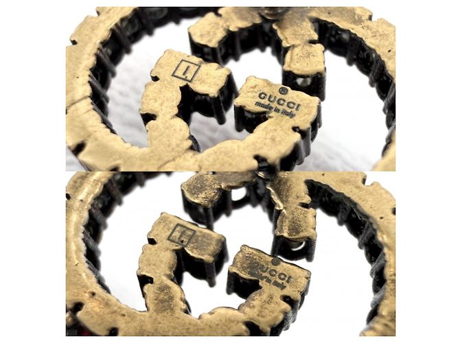 Gucci Erdbeer-Motiv Stecker-Ohrringe Pink Golden - Ansicht 5