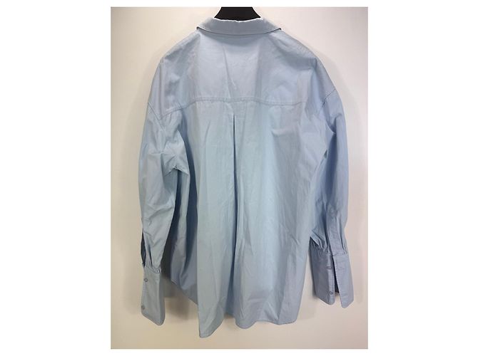Anine Bing Camisa Oversize de Algodón Azul Claro - vista 4
