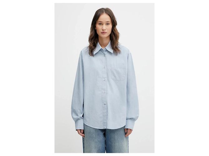 Anine Bing Camisa Oversize de Algodón Azul Claro - vista 5