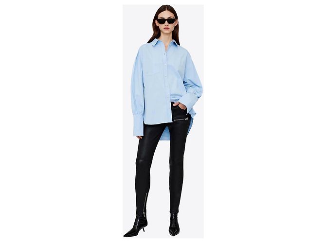 Anine Bing Camisa Oversize de Algodón Azul Claro - vista 6