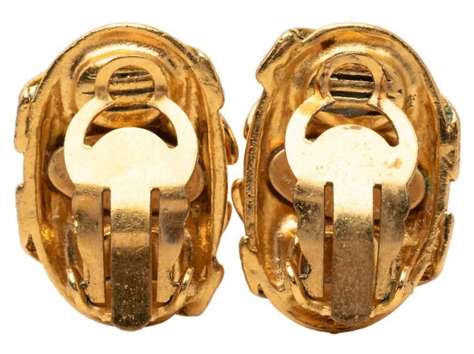 Orecchini a clip vintage Chanel Coco Mark D'oro - vista 2