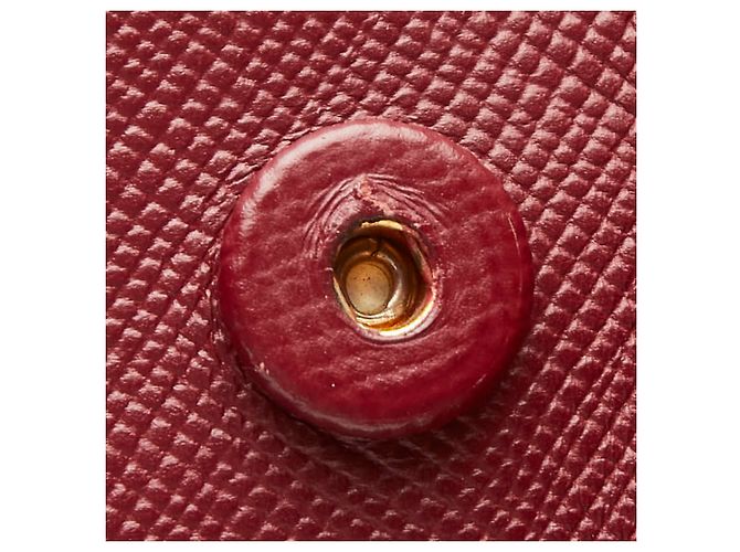 Prada Triangle Logo Plate Saffiano Double Medium Tote Bag Rot Bordeaux - Ansicht 8
