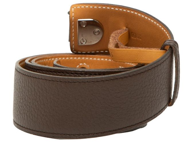 Hermès Cinturón de cuero marrón para mujer Hermes Castaño - vista 3