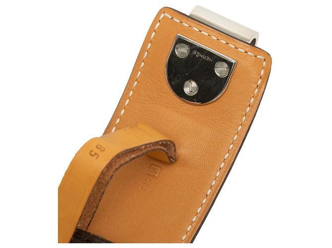 Hermès Cinturón de cuero marrón para mujer Hermes Castaño - vista 4