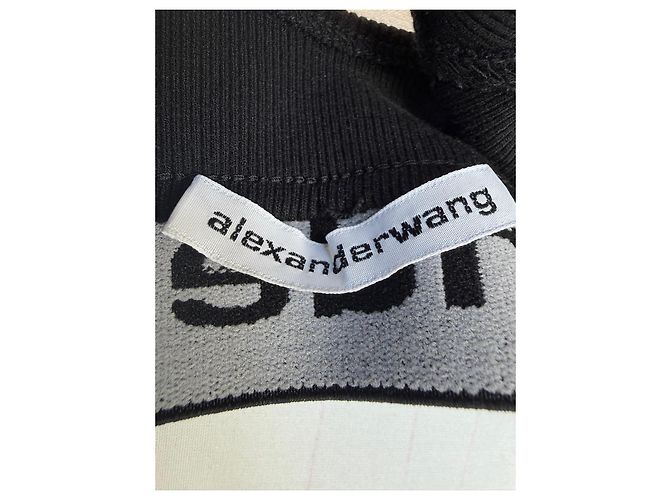 Alexander Wang Geripptes Logo-Band Bra Top Schwarz - Ansicht 2