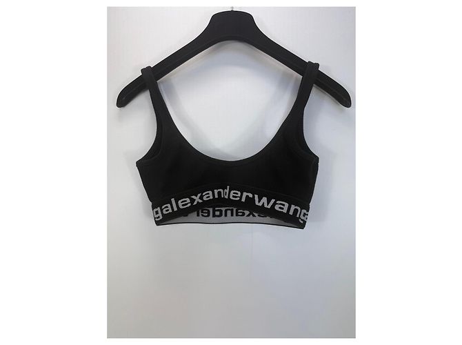 Alexander Wang Geripptes Logo-Band Bra Top Schwarz - Ansicht 3