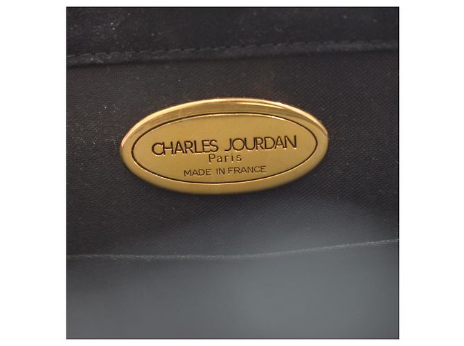 Borsa a tracolla Charles Jourdan Paris camoscio nero raso - vista 13