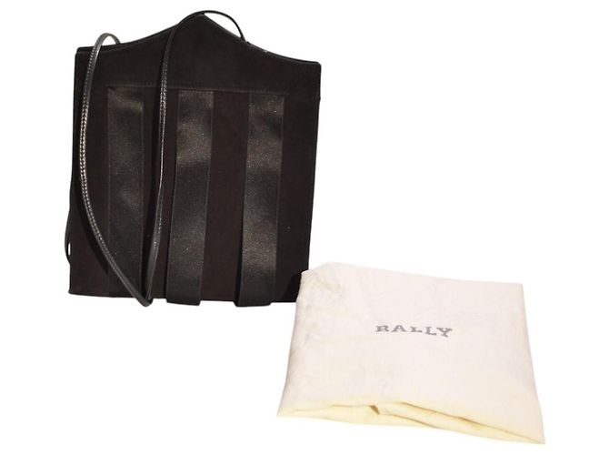 Borsa a tracolla Charles Jourdan Paris camoscio nero raso - vista 2