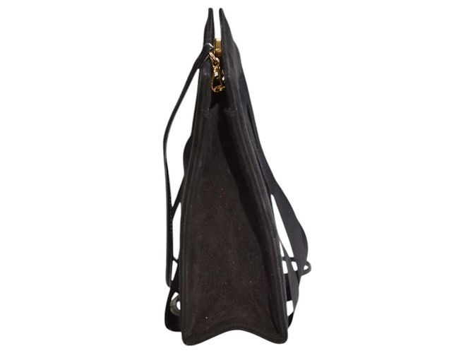 Borsa a tracolla Charles Jourdan Paris camoscio nero raso - vista 5