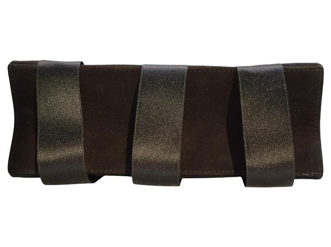 Borsa a tracolla Charles Jourdan Paris camoscio nero raso - vista 7