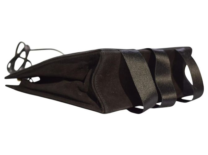 Borsa a tracolla Charles Jourdan Paris camoscio nero raso - vista 9