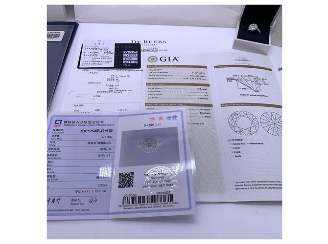 De Beers Diamantring Halo 1,03 Karat Silber - Ansicht 6