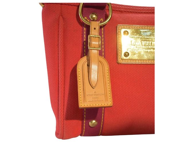Louis Vuitton Antigua Cabas PM Borsa Tote Rossa Fucsia M40038 Rosso - vista 13