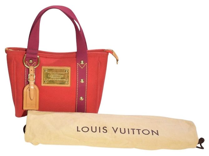 Louis Vuitton Antigua Cabas PM Borsa Tote Rossa Fucsia M40038 Rosso - vista 5