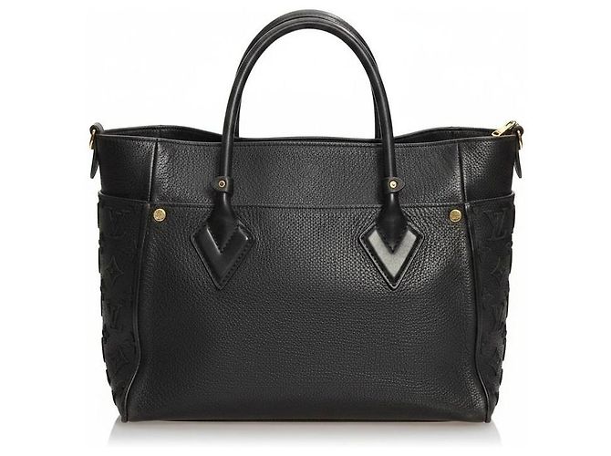 Louis Vuitton On My Side MM Sac Cabas Monogram Tufted Veau Cachemire Noir - vue 2