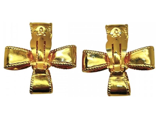 Orecchini a clip Chanel Gold con logo Coco D'oro - vista 2
