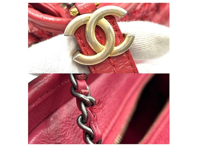 Borsa a tracolla Chanel Gabrielle de Small Hobo Chain Rosa Rosso - vista 7