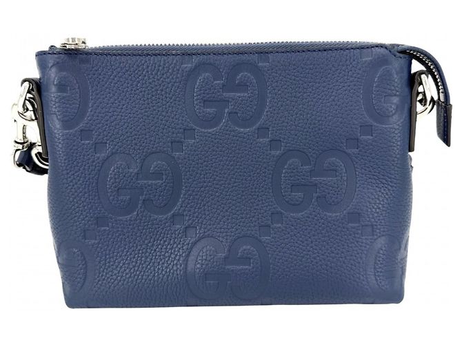 Borsa a tracolla Gucci Jumbo GG Small Blu - vista 2