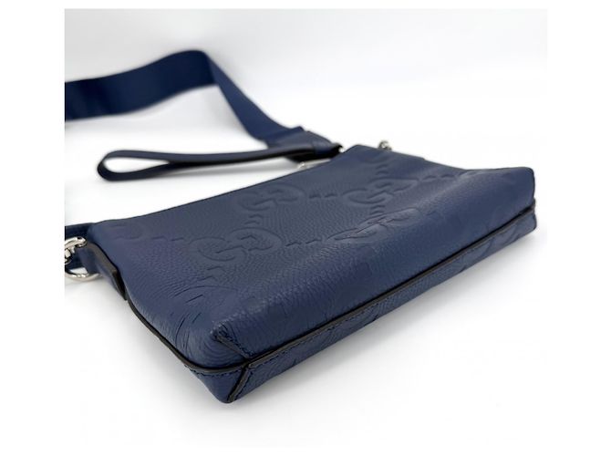 Borsa a tracolla Gucci Jumbo GG Small Blu - vista 3