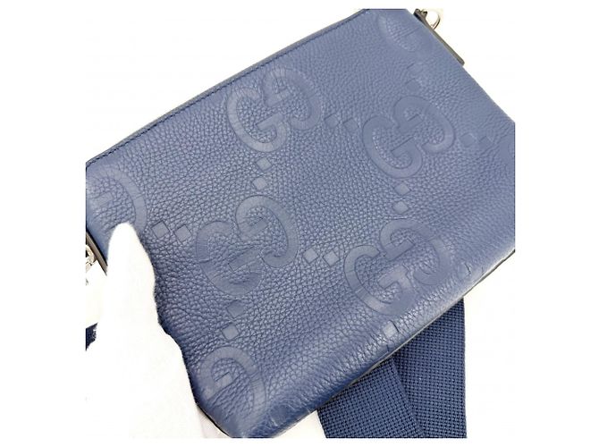 Borsa a tracolla Gucci Jumbo GG Small Blu - vista 6